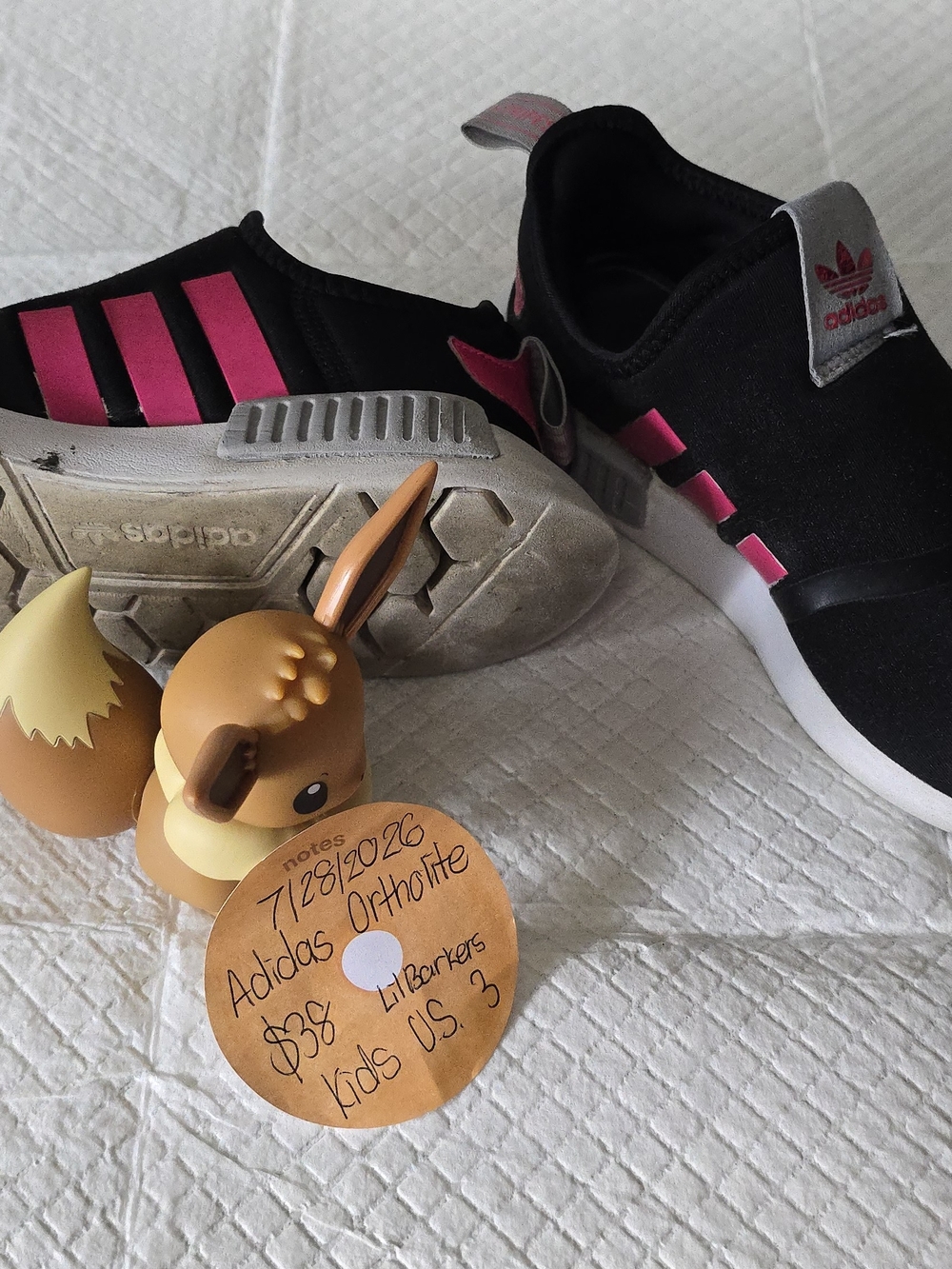 adidas Kids Black & Hot Pink Slip-On Sneakers